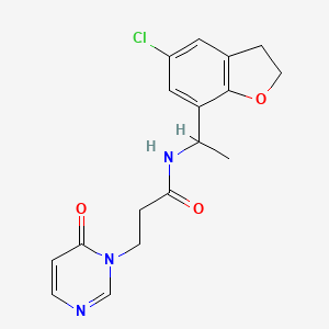 N-[1-(5-chloro-2,3-dihydro-1-benzofuran-7-yl)ethyl]-3-(6-oxopyrimidin-1-yl)propanamide