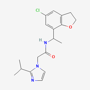 N-[1-(5-chloro-2,3-dihydro-1-benzofuran-7-yl)ethyl]-2-(2-propan-2-ylimidazol-1-yl)acetamide