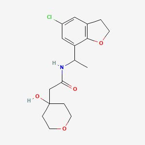 N-[1-(5-chloro-2,3-dihydro-1-benzofuran-7-yl)ethyl]-2-(4-hydroxyoxan-4-yl)acetamide