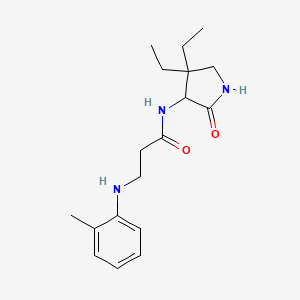 N-(4,4-diethyl-2-oxopyrrolidin-3-yl)-3-(2-methylanilino)propanamide