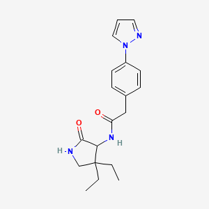 N-(4,4-diethyl-2-oxopyrrolidin-3-yl)-2-(4-pyrazol-1-ylphenyl)acetamide