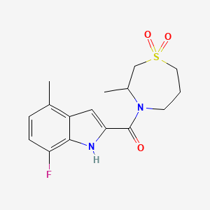 (7-fluoro-4-methyl-1H-indol-2-yl)-(3-methyl-1,1-dioxo-1,4-thiazepan-4-yl)methanone