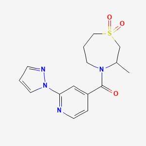 (3-Methyl-1,1-dioxo-1,4-thiazepan-4-yl)-(2-pyrazol-1-ylpyridin-4-yl)methanone