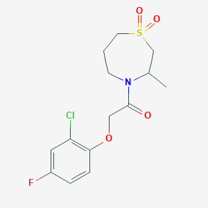 2-(2-Chloro-4-fluorophenoxy)-1-(3-methyl-1,1-dioxo-1,4-thiazepan-4-yl)ethanone