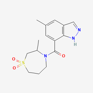 (3-methyl-1,1-dioxo-1,4-thiazepan-4-yl)-(5-methyl-1H-indazol-7-yl)methanone