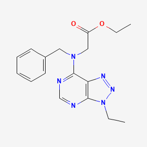 molecular formula C17H20N6O2 B7299633 Ethyl 2-[benzyl-(3-ethyltriazolo[4,5-d]pyrimidin-7-yl)amino]acetate 