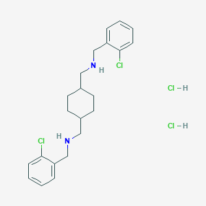 molecular formula C22H30Cl4N2 B073026 1,4-环己烷二甲胺，N,N'-双((2-氯苯基)甲基)-，二盐酸盐，反式- CAS No. 1245-84-7