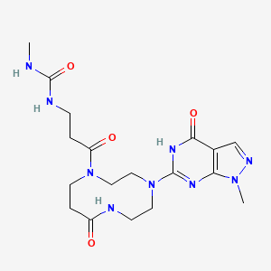 molecular formula C18H27N9O4 B7302676 MeNHCO-bAla-bAla-Unk 