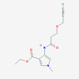 molecular formula C14H18N2O4 B7302780 Ethyl 1-methyl-4-(3-prop-2-ynoxypropanoylamino)pyrrole-3-carboxylate 