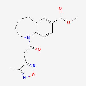 molecular formula C17H19N3O4 B7303205 Methyl 1-[2-(4-methyl-1,2,5-oxadiazol-3-yl)acetyl]-2,3,4,5-tetrahydro-1-benzazepine-7-carboxylate 