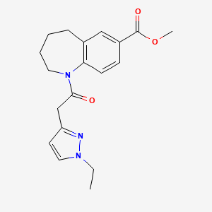 molecular formula C19H23N3O3 B7303212 Methyl 1-[2-(1-ethylpyrazol-3-yl)acetyl]-2,3,4,5-tetrahydro-1-benzazepine-7-carboxylate 