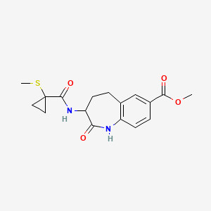 molecular formula C17H20N2O4S B7303244 Methyl 3-[(1-methylsulfanylcyclopropanecarbonyl)amino]-2-oxo-1,3,4,5-tetrahydro-1-benzazepine-7-carboxylate 