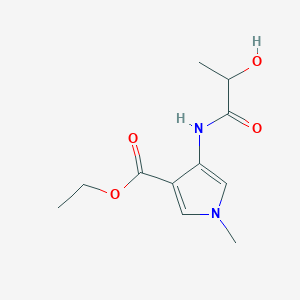 molecular formula C11H16N2O4 B7303293 Ethyl 4-(2-hydroxypropanoylamino)-1-methylpyrrole-3-carboxylate 