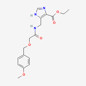 molecular formula C17H21N3O5 B7303301 ethyl 5-[[[2-[(4-methoxyphenyl)methoxy]acetyl]amino]methyl]-1H-imidazole-4-carboxylate 