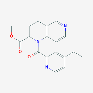 molecular formula C18H19N3O3 B7303623 methyl 1-(4-ethylpyridine-2-carbonyl)-3,4-dihydro-2H-1,6-naphthyridine-2-carboxylate 