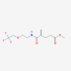 molecular formula C11H16F3NO4 B7303804 Methyl 4-[2-(2,2,2-trifluoroethoxy)ethylcarbamoyl]pent-4-enoate 