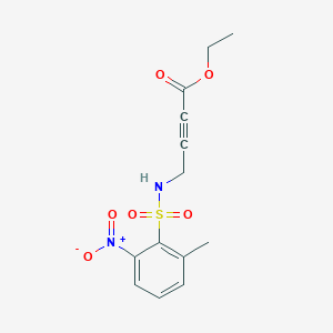 molecular formula C13H14N2O6S B7304037 Ethyl 4-[(2-methyl-6-nitrophenyl)sulfonylamino]but-2-ynoate 