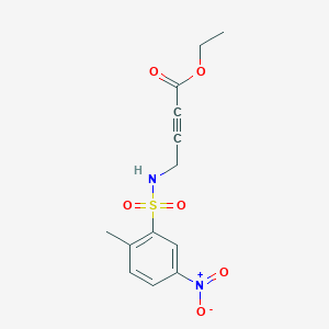 molecular formula C13H14N2O6S B7304045 Ethyl 4-[(2-methyl-5-nitrophenyl)sulfonylamino]but-2-ynoate 