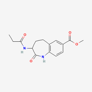 molecular formula C15H18N2O4 B7304097 Methyl 2-oxo-3-(propanoylamino)-1,3,4,5-tetrahydro-1-benzazepine-7-carboxylate 