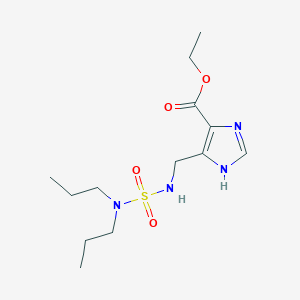 molecular formula C13H24N4O4S B7304119 ethyl 5-[(dipropylsulfamoylamino)methyl]-1H-imidazole-4-carboxylate 