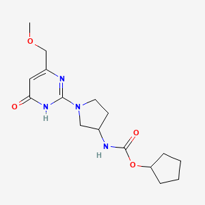 molecular formula C16H24N4O4 B7304195 cyclopentyl N-[1-[4-(methoxymethyl)-6-oxo-1H-pyrimidin-2-yl]pyrrolidin-3-yl]carbamate 