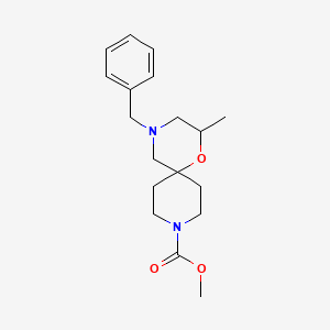 molecular formula C18H26N2O3 B7304260 Methyl 4-benzyl-2-methyl-1-oxa-4,9-diazaspiro[5.5]undecane-9-carboxylate 