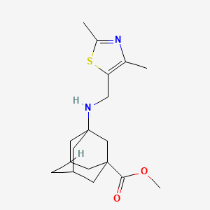 molecular formula C18H26N2O2S B7304750 Methyl 3-[(2,4-dimethyl-1,3-thiazol-5-yl)methylamino]adamantane-1-carboxylate 