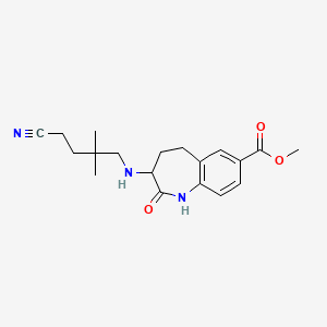 molecular formula C19H25N3O3 B7304792 Methyl 3-[(4-cyano-2,2-dimethylbutyl)amino]-2-oxo-1,3,4,5-tetrahydro-1-benzazepine-7-carboxylate 