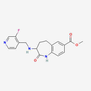 molecular formula C18H18FN3O3 B7304795 Methyl 3-[(3-fluoropyridin-4-yl)methylamino]-2-oxo-1,3,4,5-tetrahydro-1-benzazepine-7-carboxylate 