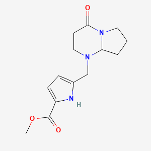 molecular formula C14H19N3O3 B7304831 methyl 5-[(4-oxo-2,3,6,7,8,8a-hexahydropyrrolo[1,2-a]pyrimidin-1-yl)methyl]-1H-pyrrole-2-carboxylate 