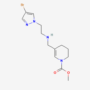 molecular formula C13H19BrN4O2 B7304990 methyl 5-[[2-(4-bromopyrazol-1-yl)ethylamino]methyl]-3,4-dihydro-2H-pyridine-1-carboxylate 