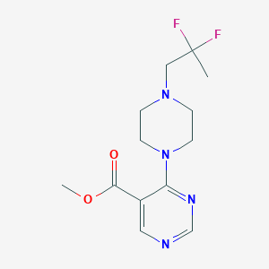 molecular formula C13H18F2N4O2 B7305315 Methyl 4-[4-(2,2-difluoropropyl)piperazin-1-yl]pyrimidine-5-carboxylate 