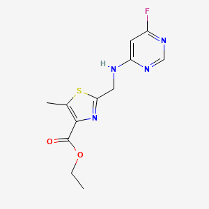 molecular formula C12H13FN4O2S B7305327 Ethyl 2-[[(6-fluoropyrimidin-4-yl)amino]methyl]-5-methyl-1,3-thiazole-4-carboxylate 