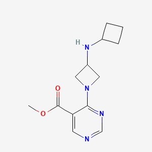 molecular formula C13H18N4O2 B7305345 Methyl 4-[3-(cyclobutylamino)azetidin-1-yl]pyrimidine-5-carboxylate 