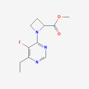 molecular formula C11H14FN3O2 B7305394 Methyl 1-(6-ethyl-5-fluoropyrimidin-4-yl)azetidine-2-carboxylate 