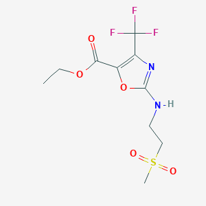 molecular formula C10H13F3N2O5S B7305444 Ethyl 2-(2-methylsulfonylethylamino)-4-(trifluoromethyl)-1,3-oxazole-5-carboxylate 