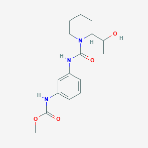 molecular formula C16H23N3O4 B7305828 methyl N-[3-[[2-(1-hydroxyethyl)piperidine-1-carbonyl]amino]phenyl]carbamate 