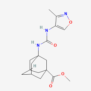 molecular formula C17H23N3O4 B7305886 Methyl 3-[(3-methyl-1,2-oxazol-4-yl)carbamoylamino]adamantane-1-carboxylate 