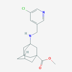 molecular formula C18H23ClN2O2 B7306056 Methyl 3-[(5-chloropyridin-3-yl)methylamino]adamantane-1-carboxylate 