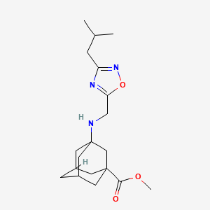 molecular formula C19H29N3O3 B7306061 Methyl 3-[[3-(2-methylpropyl)-1,2,4-oxadiazol-5-yl]methylamino]adamantane-1-carboxylate 