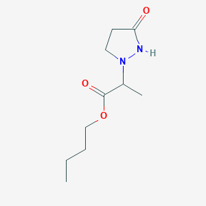 molecular formula C10H18N2O3 B7306082 Butyl 2-(3-oxopyrazolidin-1-yl)propanoate 