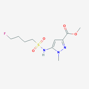 molecular formula C10H16FN3O4S B7306435 Methyl 5-(4-fluorobutylsulfonylamino)-1-methylpyrazole-3-carboxylate 