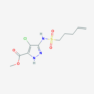 molecular formula C10H14ClN3O4S B7306450 methyl 4-chloro-3-(pent-4-enylsulfonylamino)-1H-pyrazole-5-carboxylate 