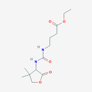 molecular formula C13H22N2O5 B7307111 Ethyl 4-[(4,4-dimethyl-2-oxooxolan-3-yl)carbamoylamino]butanoate 