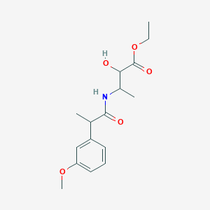 molecular formula C16H23NO5 B7307811 Ethyl 2-hydroxy-3-[2-(3-methoxyphenyl)propanoylamino]butanoate 