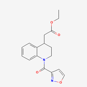 molecular formula C17H18N2O4 B7307942 ethyl 2-[1-(1,2-oxazole-3-carbonyl)-3,4-dihydro-2H-quinolin-4-yl]acetate 