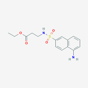 molecular formula C15H18N2O4S B7308544 Ethyl 3-[(5-aminonaphthalen-2-yl)sulfonylamino]propanoate 