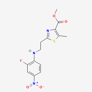 molecular formula C14H14FN3O4S B7308837 Methyl 2-[2-(2-fluoro-4-nitroanilino)ethyl]-5-methyl-1,3-thiazole-4-carboxylate 