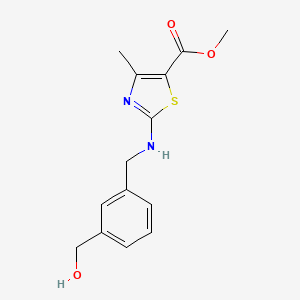 molecular formula C14H16N2O3S B7309037 Methyl 2-[[3-(hydroxymethyl)phenyl]methylamino]-4-methyl-1,3-thiazole-5-carboxylate 