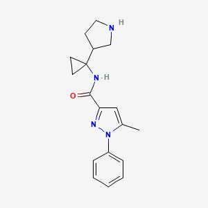 5-methyl-1-phenyl-N-(1-pyrrolidin-3-ylcyclopropyl)pyrazole-3-carboxamide